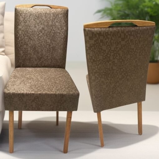 Kit 2 Cadeiras Priscila Imbuia Mel Veludo Marrom 1015 – CARVALHO DECOR