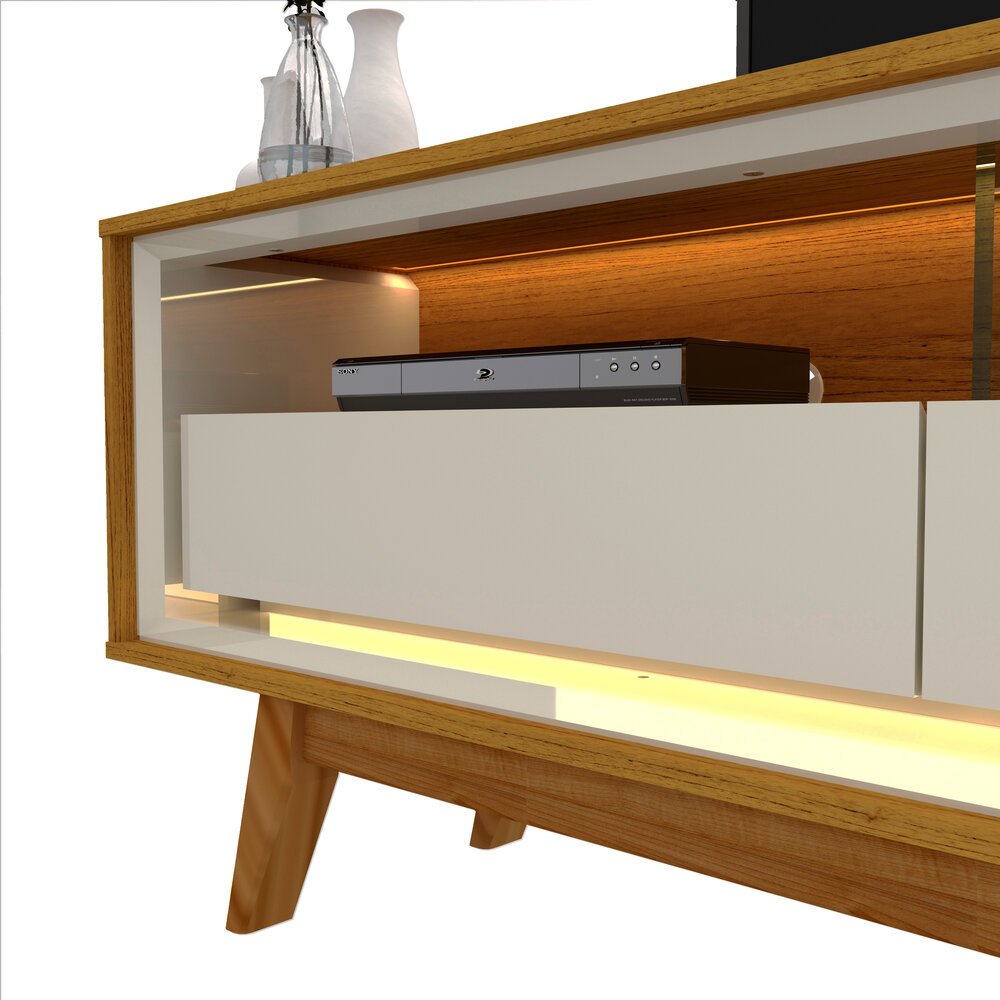 Rack até 75" Requinte 212 Naturale/Off White - GELIUS - Imagem 3
