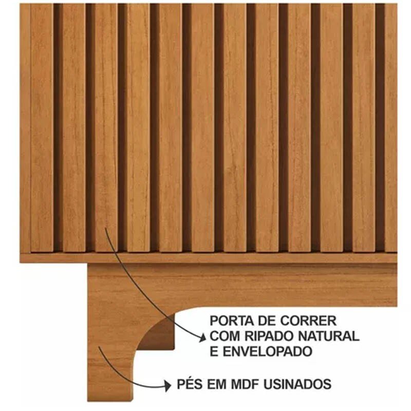 Rack Sereno Larg. 1.68m Cinamomo C/Porta Ripada para TV até 70" - JCM - Imagem 3