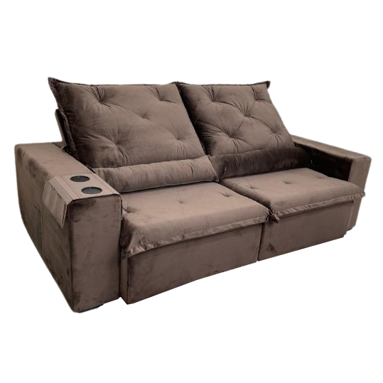 Sofá Retrátil e Reclinável Elegance/Leblon 230 Marrom - IMPÉRIO ESTOFADOS - Imagem 2