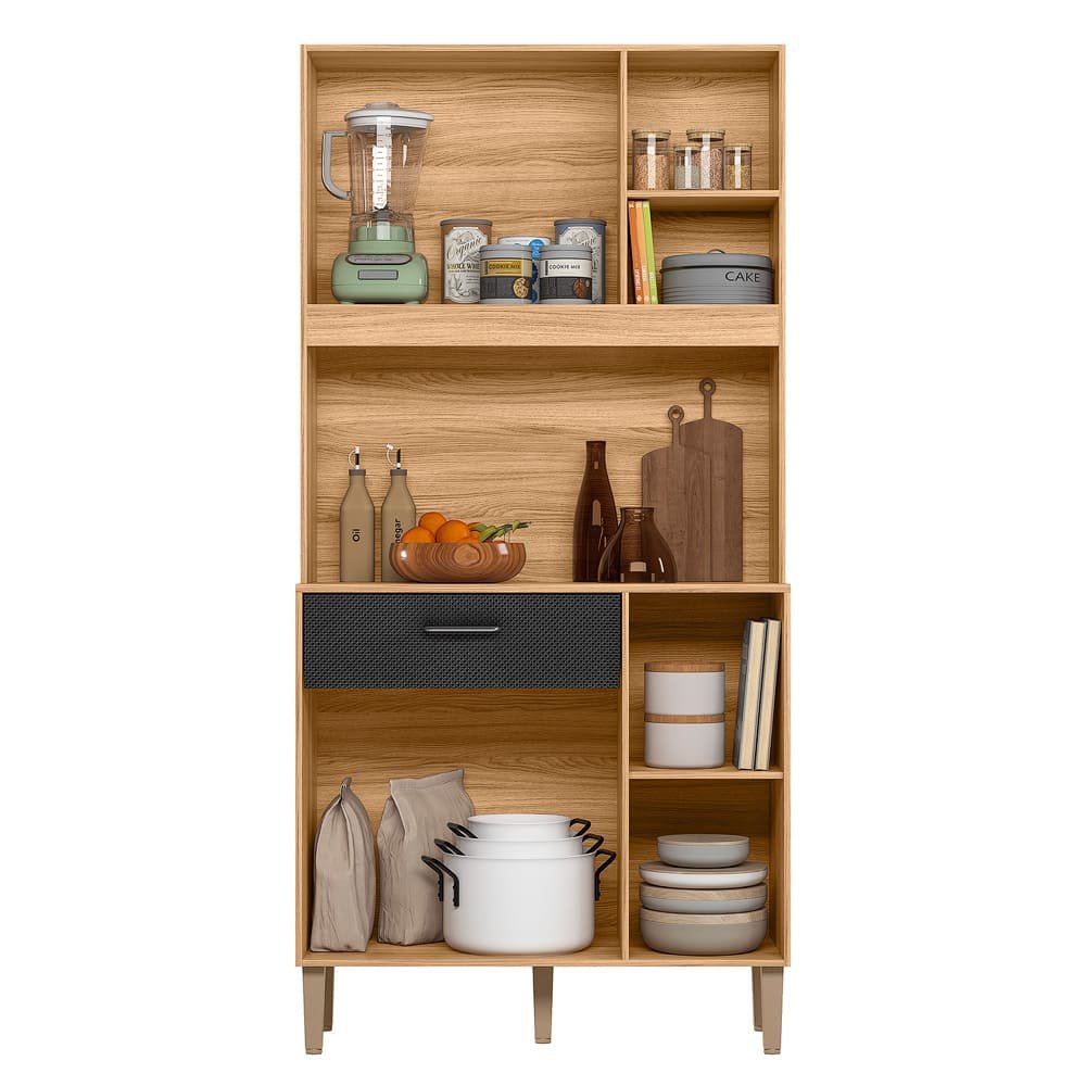 Kit Cozinha Erva Doce 90 Freijó/Preto Esfera – NICIOLI - Imagem 3