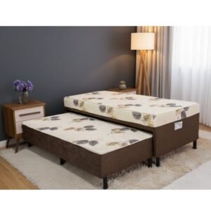 Cama Solteiro Unibox C/ Cama auxiliar Sonho Bom Marrom - Nosso Sonho | Suporta até 120kg