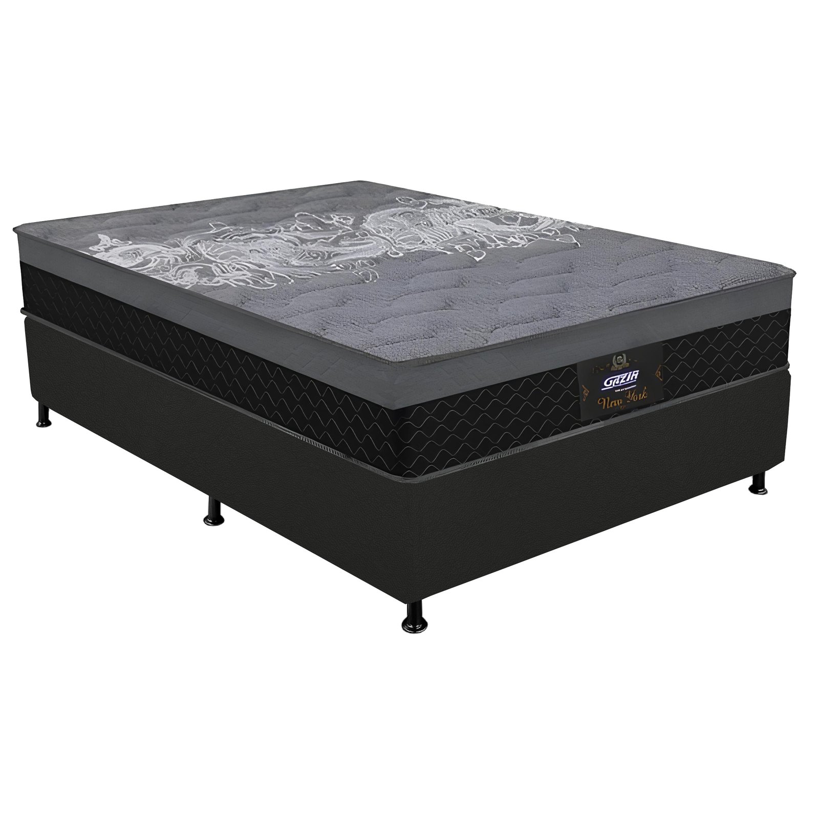 Colchão Casal New York D28 + Base Box Simples Corino Preto – GAZIN + ALTO NÍVEL CAMAS E COLCHÕES - Imagem 5