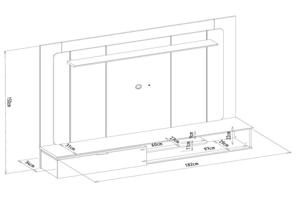 Painel Home até 65" Lugano Nature/Off White - LINEA BRASIL - Imagem 9