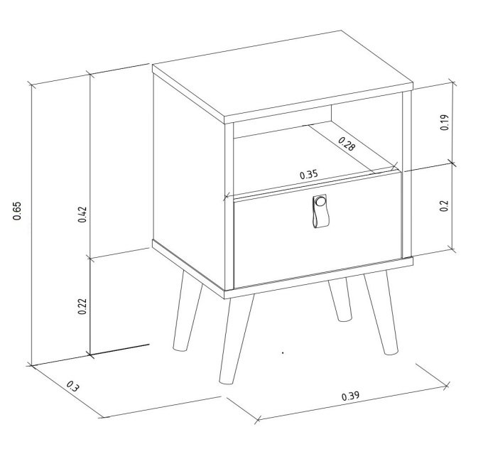 Mesa de Cabeceira Búzios Off White - LINEA BRASIL - Imagem 3