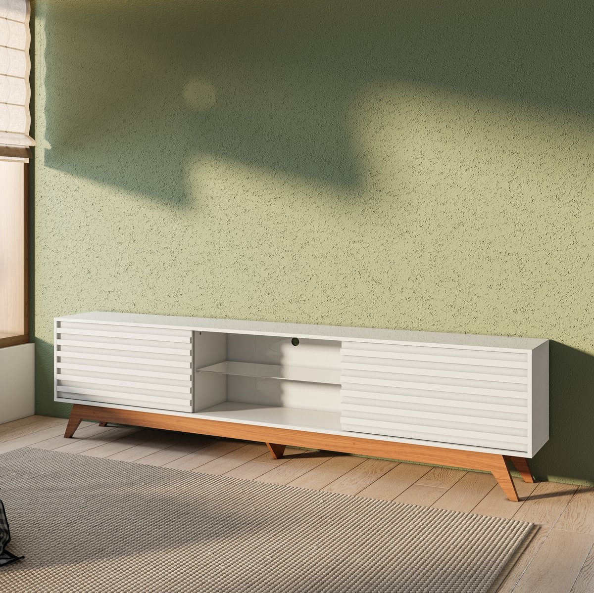 Rack até 60" R515 Off White/Freijó - DALLA COSTA - Imagem 2