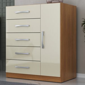 Cômoda 5 Gavetas com Sapateira Corais 51CO1523 Cinamomo/Off White – RODIAL MÓVEIS