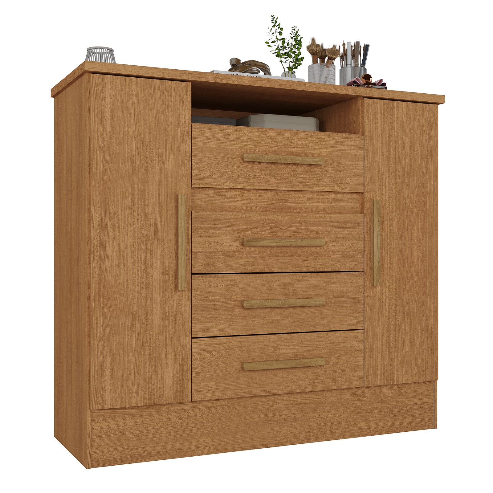 Cômoda 4 Gavetas e 2 Sapateiras Laguna 50CO2430 Cinamomo - RODIAL MÓVEIS - Imagem 4