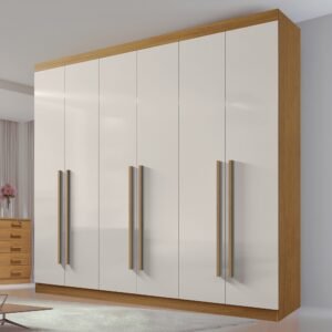 Guarda-Roupa 6 Portas Da Vinci 2,75 m Cinamono/Off White - D'DORO MÓVEIS