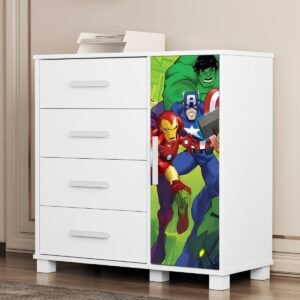 Cômoda 4 Gavetas com Sapateira Lívia (Menino) Vingadores 404188 - MADEC/VJ MÓVEIS