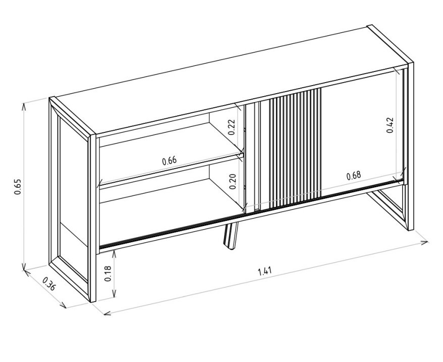 Rack até 55" Gold Nature/Off White - LINEA BRASIL - Imagem 2