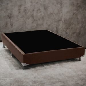 Base Box Casal Simples Corino Marrom – ALTO NÍVEL CAMAS E COLCHÕES