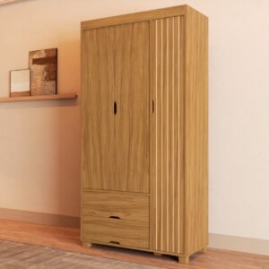 Guarda-Roupa 3 Portas Bela 0,89 m Nature - MADEC/VJ MÓVEIS