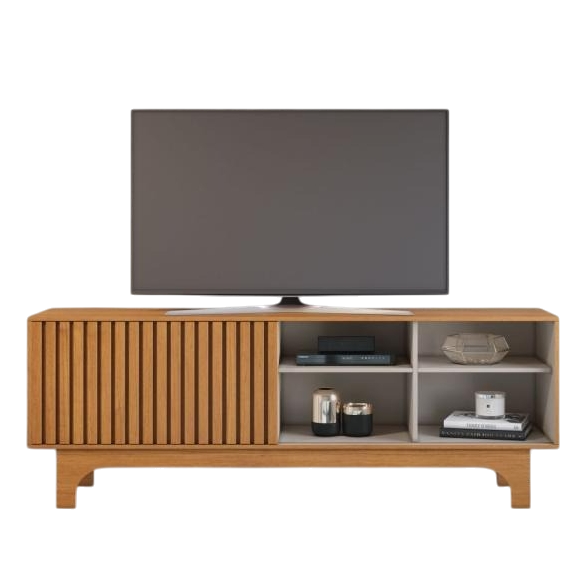 Rack até 70" Sereno Cinamomo/Off White - JCM MOVELARIA - Imagem 3