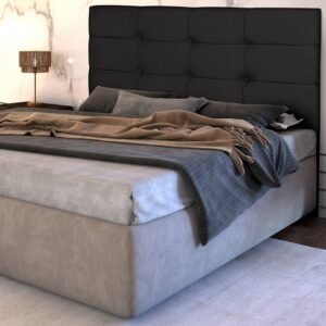 Cabeceira Casal Eslovênia Corino Preto - R.A ESTOFADOS