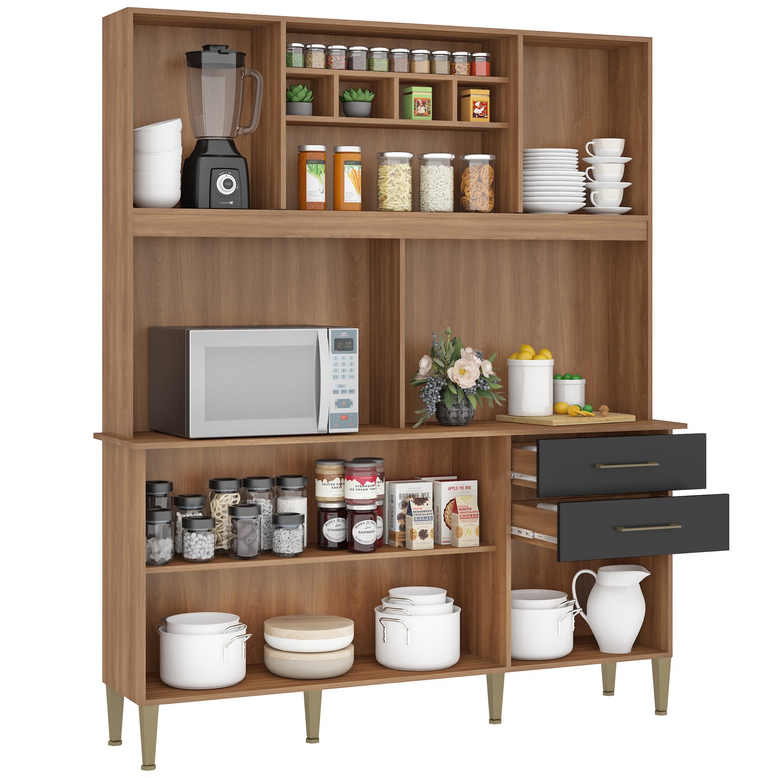 Kit Cozinha Alice/Laura C303 1,62 m Manchester/Grafite - FELLICCI - Imagem 5