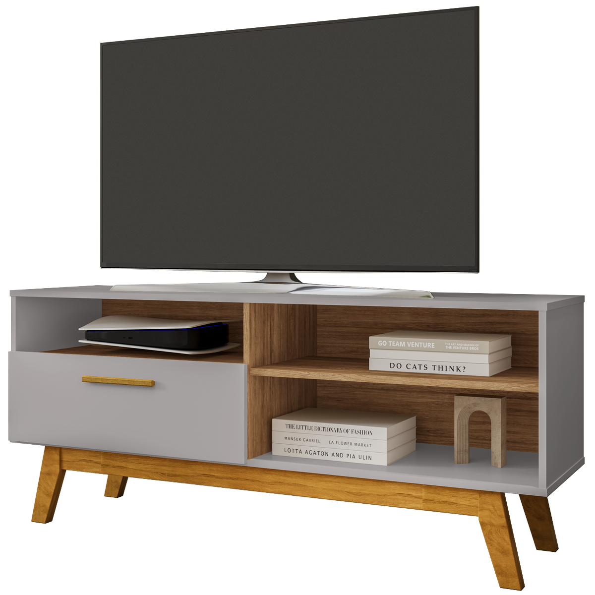 Rack até 55" Paládio Off White/Cinamomo – BECHARA - Imagem 4