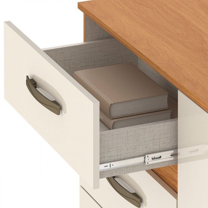 Cômoda 4 Gavetas com Sapateira Leme CO240 Cinamomo/Off White - FELLICCI - Imagem 4