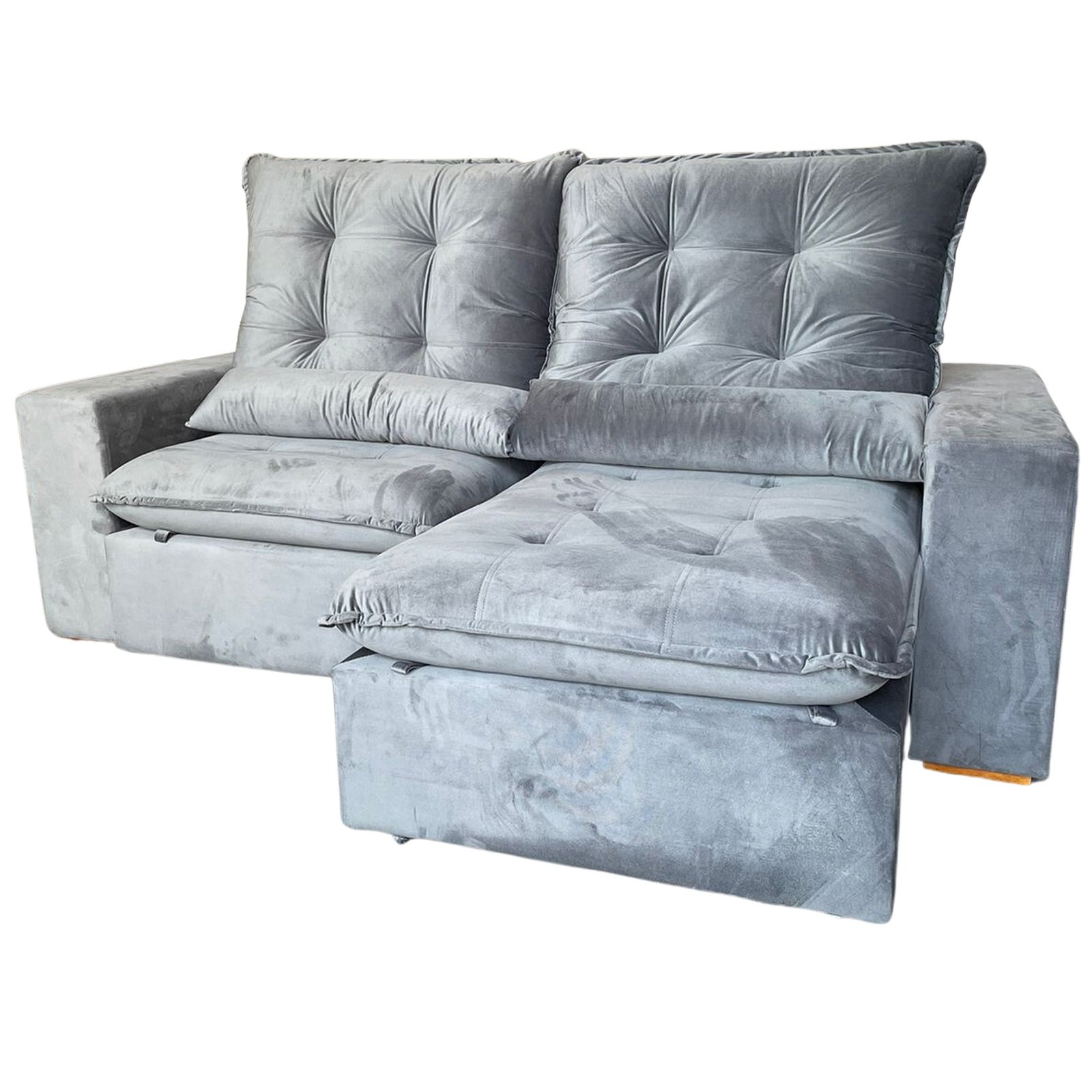 Sofá Retrátil e Reclinável Malu 2,50 m Cinza Grafite – D’VITRINE ESTOFADOS - Imagem 2