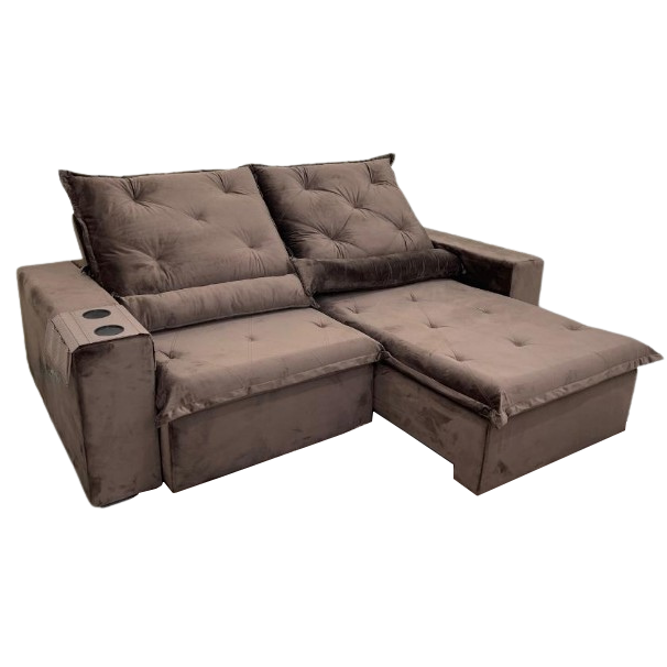 Sofá Retrátil e Reclinável Elegance/Leblon 230 Marrom - IMPÉRIO ESTOFADOS - Imagem 3
