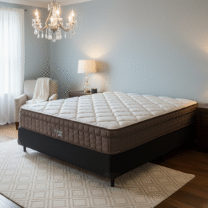 Colchão Casal Star One D28/AG D70 + Base Box Simples Corino Preto – ANJOS COLCHÕES + ALTO NÍVEL CAMAS E COLCHÕES