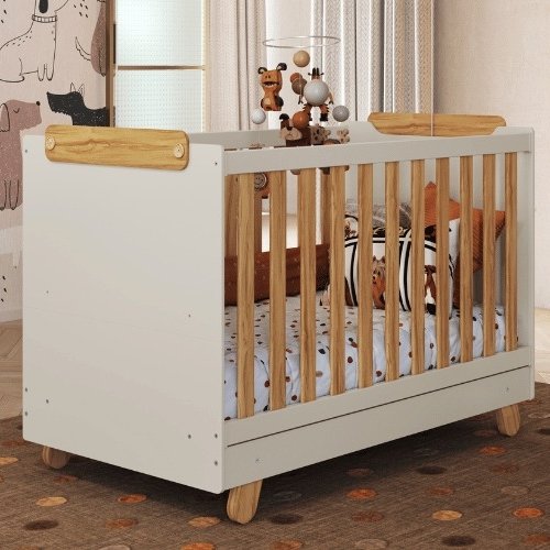 Berço Americano Pingo Off White/Amêndoa - PEROBA MÓVEIS