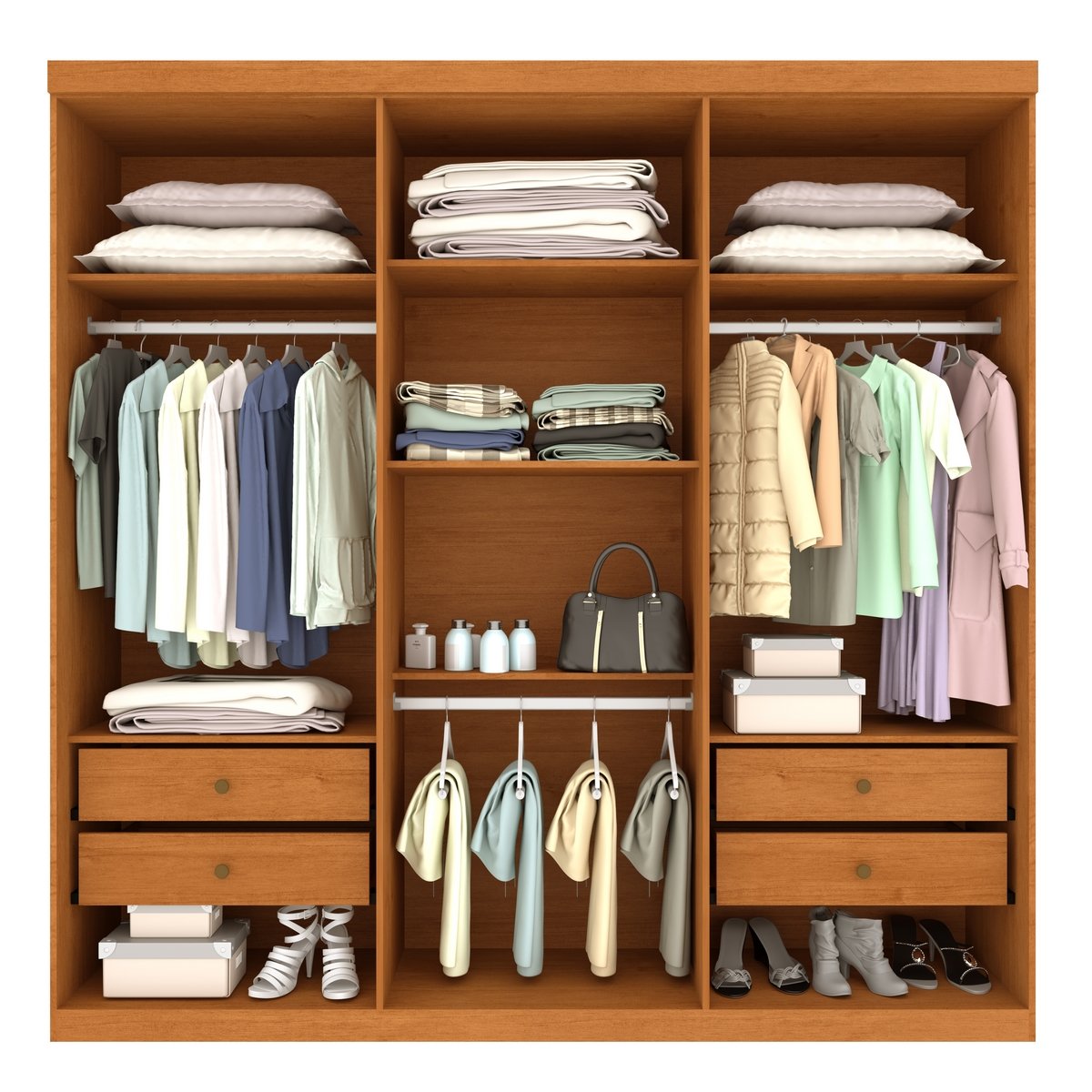 Guarda-Roupa 6 Portas Lagos/Cabo Verde 2,19 m Cinamono/Off White - TCIL - Imagem 2