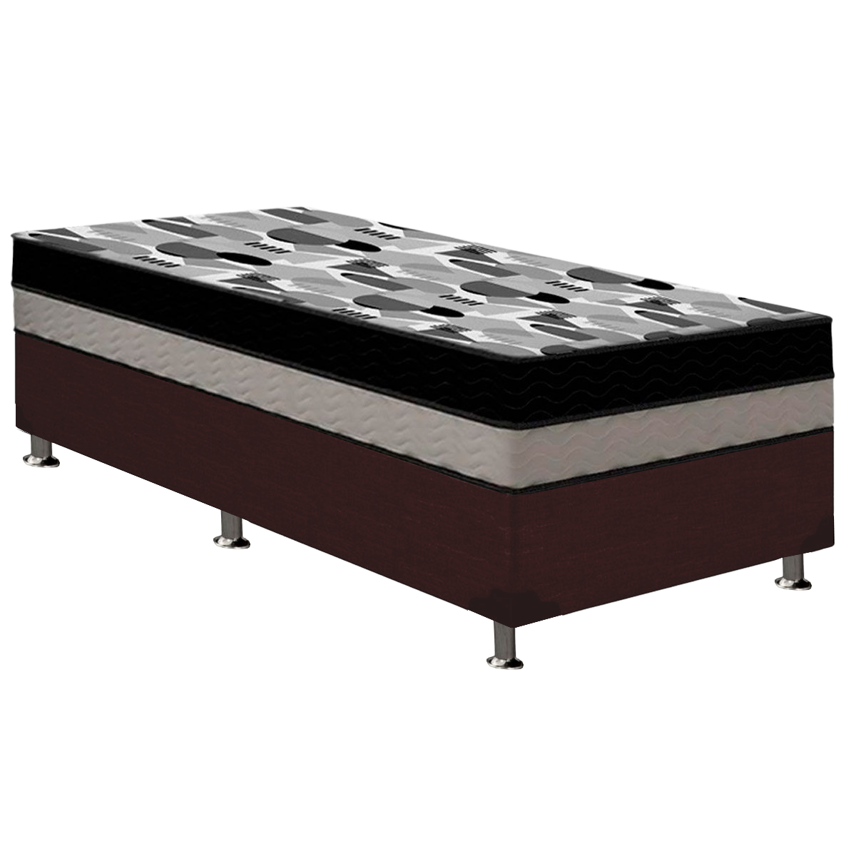 Colchão Solteiro ISO Dupla Face + Base Box Simples Corino Marrom – ORTOBOM + ALTO NÍVEL CAMAS E COLCHÕES - Imagem 2