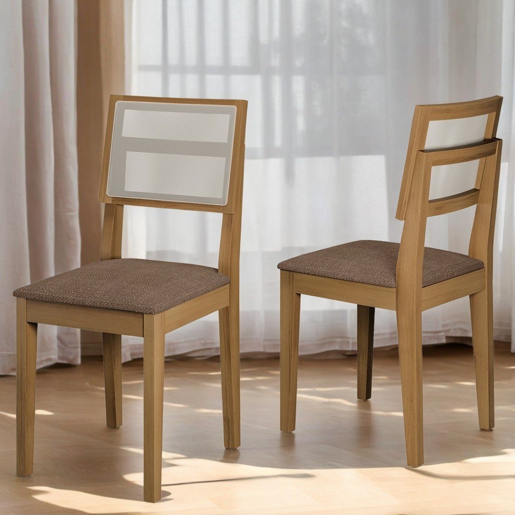 Kit 2 Cadeiras Safira Imbuia/Linho Marrom – DOBUÊ MOVELARIA