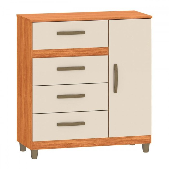 Cômoda 4 Gavetas com Sapateira Leme CO240 Cinamomo/Off White - FELLICCI - Imagem 5