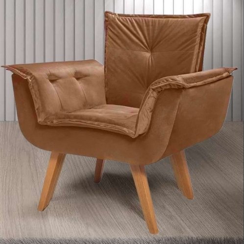 Poltrona Fixa Canadá/Opala Veludo Terracota – JP ESTOFADOS - Imagem 2