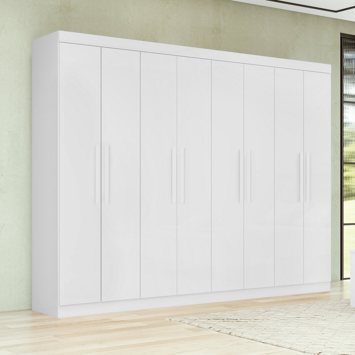 Guarda-Roupa 8 Portas Andara Soft 2,36 m Branco - LOPAS