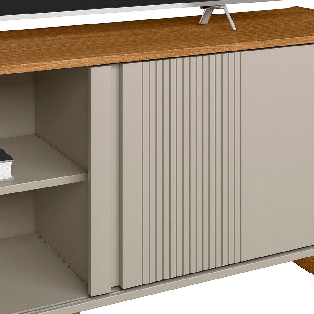 Rack até 55" Gold Nature/Off White - LINEA BRASIL - Imagem 3