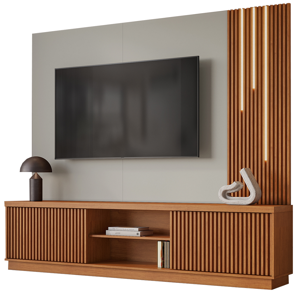 Home Theater até 75″ Valência/Arezzo New LED Naturale/Off White – MAVAULAR - Imagem 4
