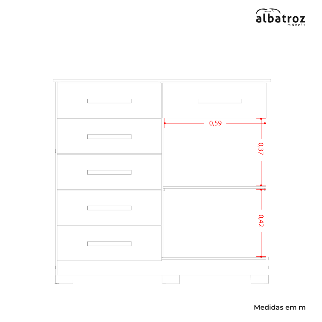 Cômoda Xangai Cinamono - MÓVEIS ALBATROZ - Imagem 4