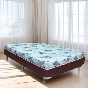 Colchão Casal Dream Soft + Base Box Simples Corino Marrom – ORTOBOM + BIOSTAR