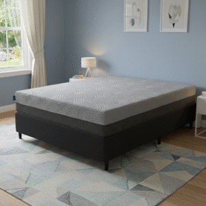 Colchão Casal Fit Visco D28/D40 + Base Box Simples Corino Preto – UMAFLEX + ALTO NÍVEL CAMAS E COLCHÕES