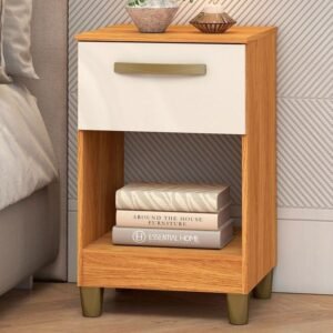 Mesa de Cabeceira Prada MC210 Cinamomo/Off White - FELLICCI