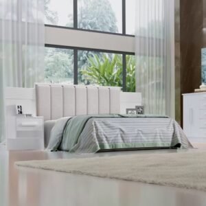 Cabeceira Casal Íris Branco/Ripado – D’DORO MÓVEIS