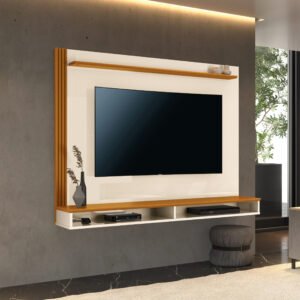 Painel até 55" Davos Off White/Cedro - EDN MÓVEIS