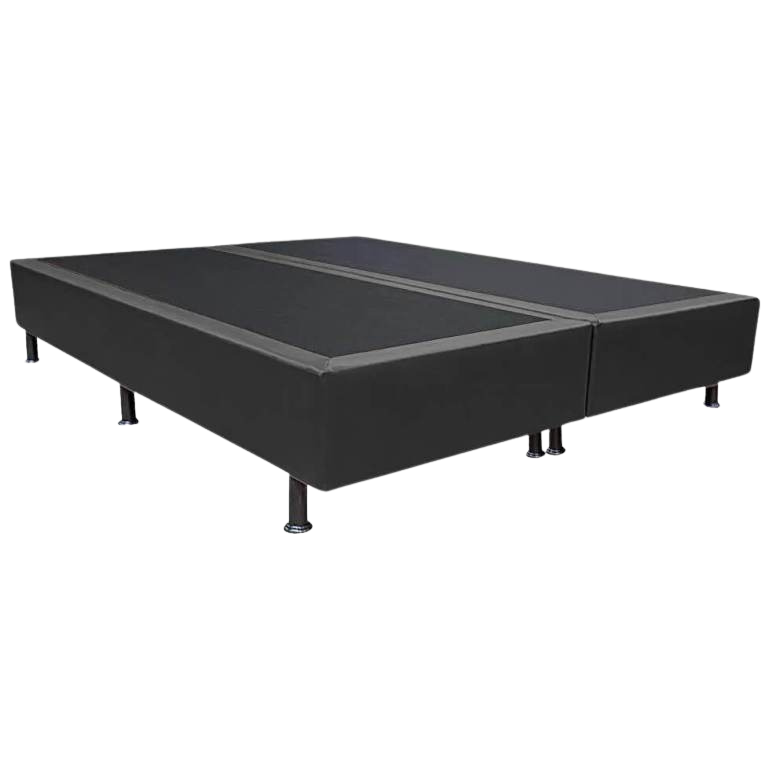Base Box Queen Simples Corino Preto – ALTO NÍVEL CAMAS E COLCHÕES - Imagem 2