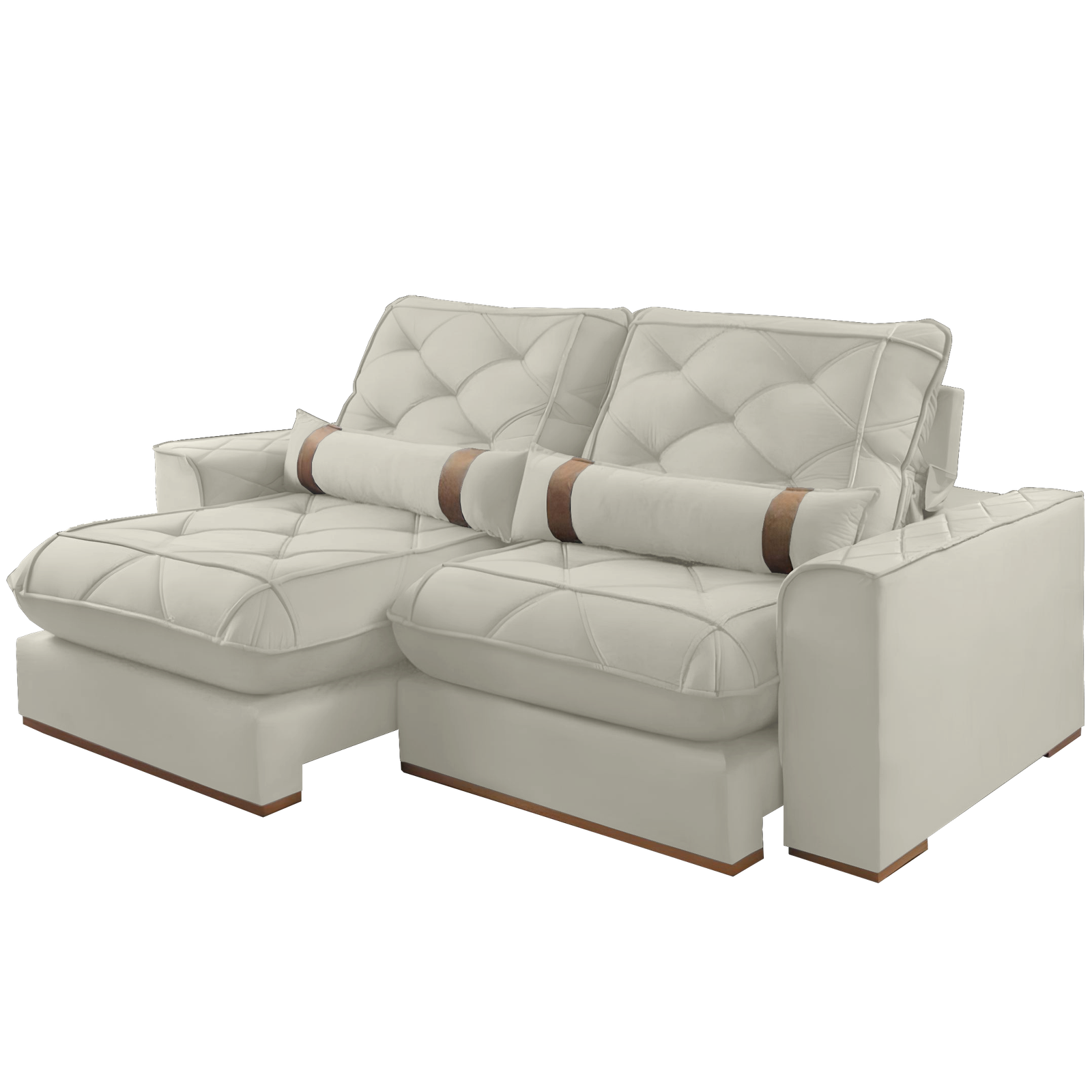 Sofá Retrátil e Reclinável Poseidon 029 2,50 m Veludo Marfim - VICAM ESTOFADOS - Imagem 6