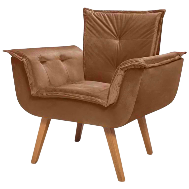 Poltrona Fixa Canadá/Opala Veludo Terracota – JP ESTOFADOS - Imagem 3