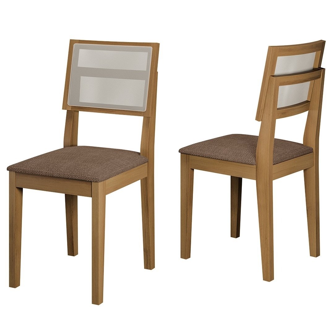 Kit 2 Cadeiras Safira Imbuia/Linho Marrom – DOBUÊ MOVELARIA - Imagem 4