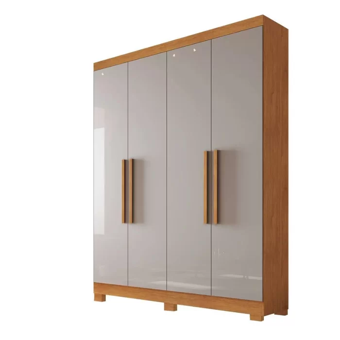 Guarda-Roupa 4 Portas Sergipe 1,20 m Nature/Off White - BIANCHI - Imagem 2