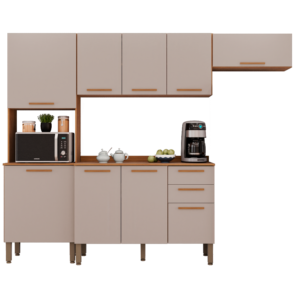 Cozinha Completa New Valência Cinamomo/Off White - SALLÊTO - Imagem 4