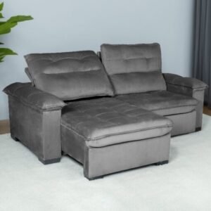 Sofá Retrátil e Reclinável Soberano 2,30 m Grafite - ECOTEC