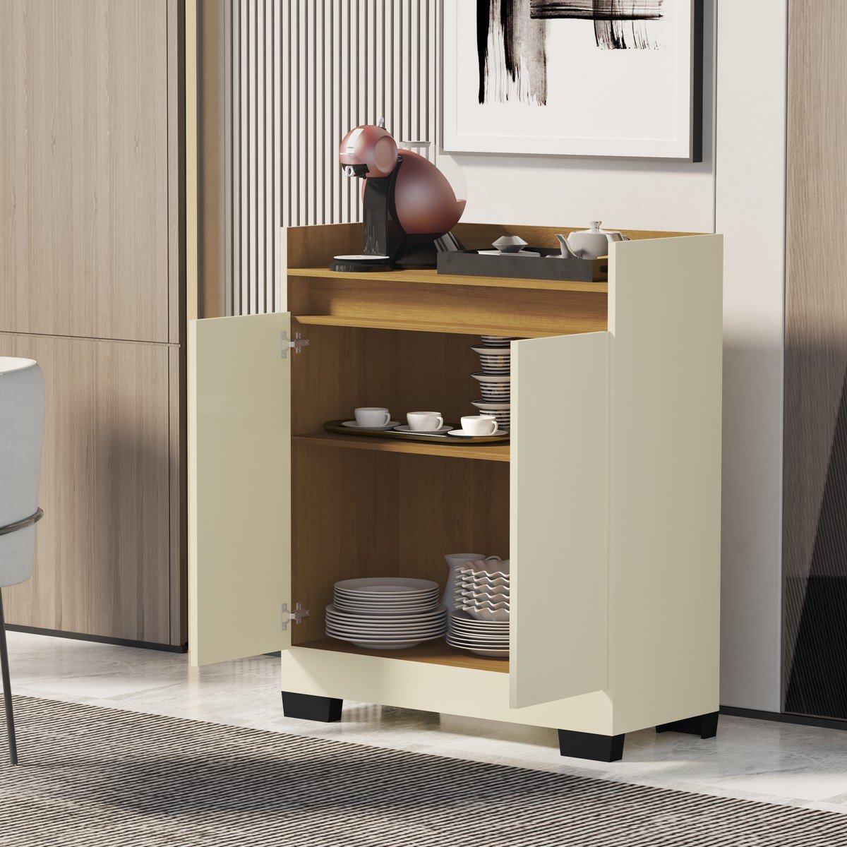 Buffet 2 Portas Real Pérola/Mel - MÓVEIS PRIMUS - Imagem 2