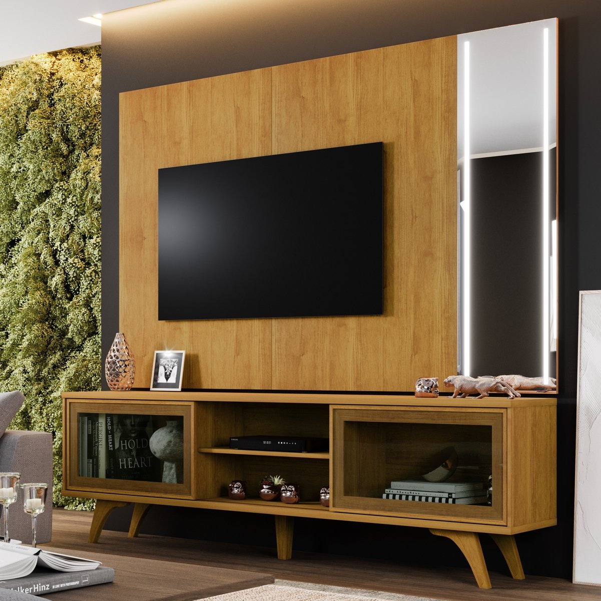 Painel até 75" + Rack Vitrum Naturale - MAVAULAR