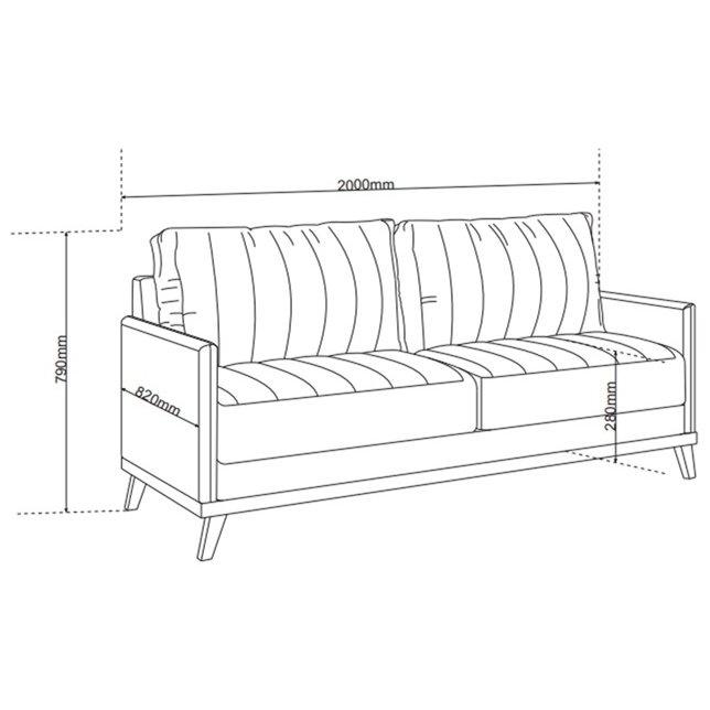 Sofá Living 2,00 m Conceito/Concept Linho Bronze - VIERO MÓVEIS - Imagem 3
